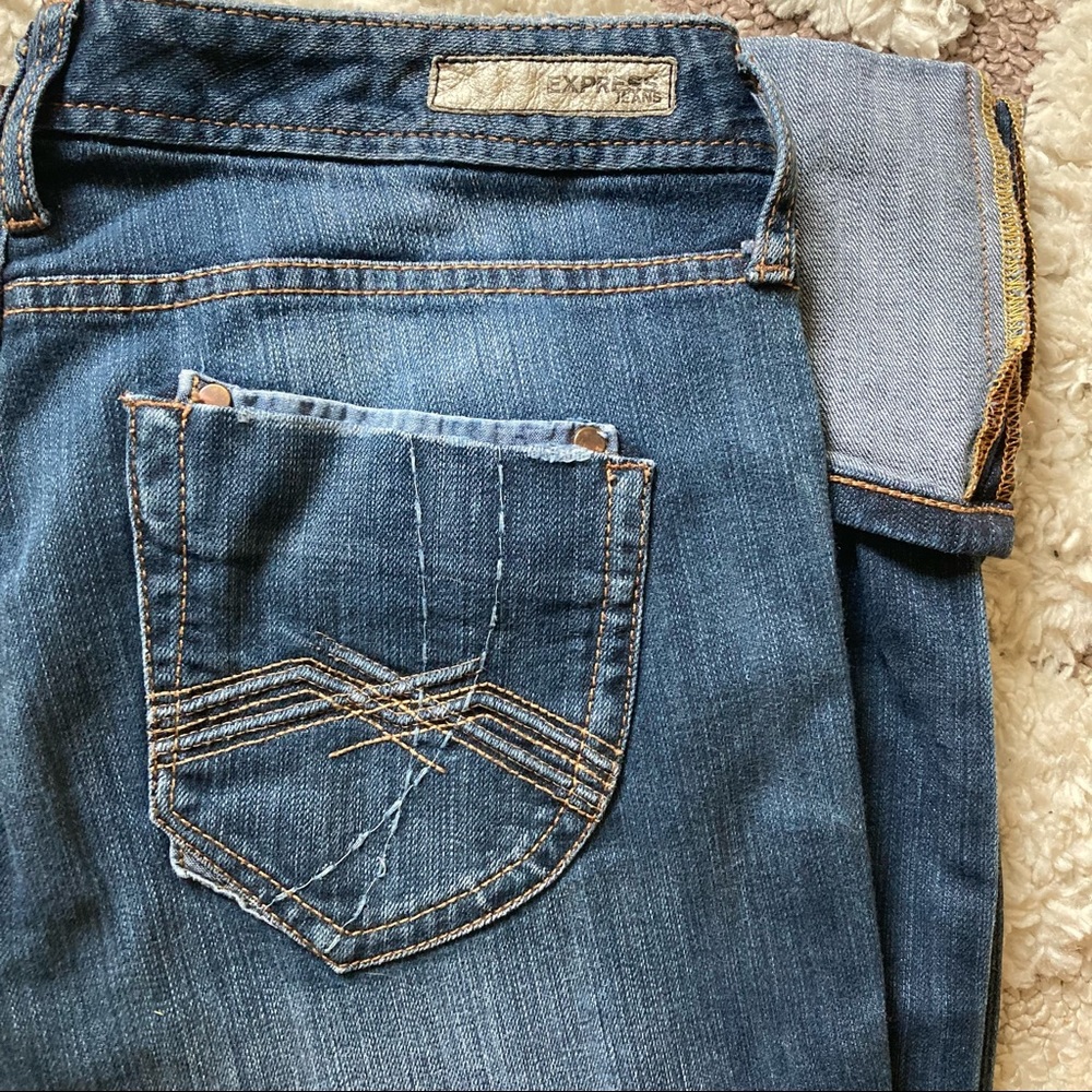 Express Denim | Super Cuff Straight Leg Jeans | Size 8